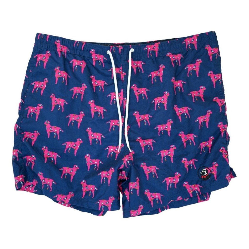 Swim Stuff Southern Proper Men's Trunks‎ Blue And Dogs Prints Size XL